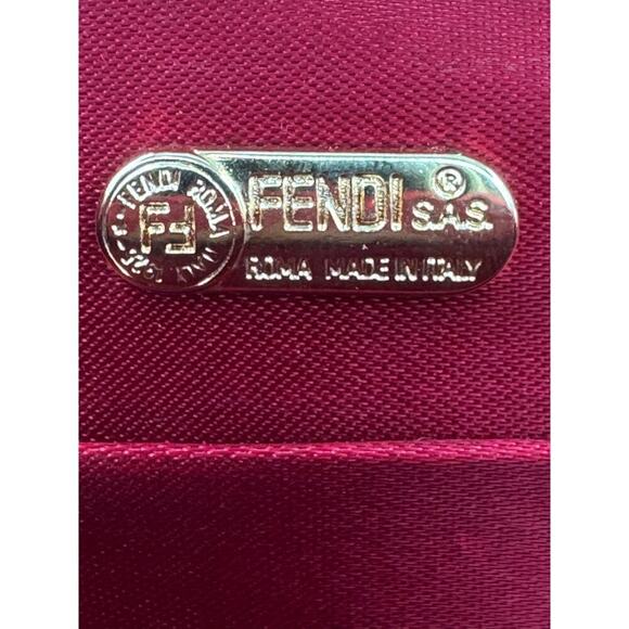 Fendi Vintage Red Silk Satin Pasta Clutch with Cord Strap CoA Authentic - Picture 6 of 9